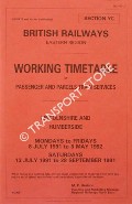 Book cover of Working Timetable of Passenger and Parcels Train Services - Section YC - Lincolnshire and Humberside - Mondays to Fridays 8 July 1991 to 8 May 1992, Saturdays 13 July 1991 to 28 September 1991 by British Railways Eastern Region